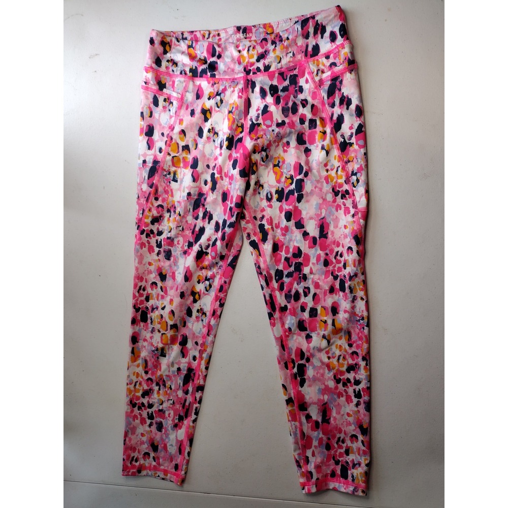 Tek Gear‎ Kids Girls Activewear Leggings Pants Multi Color Print Size XL 14 16